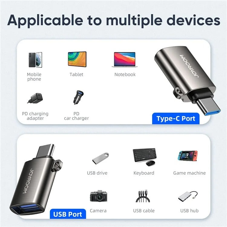 JOYROOM S-H151 TYPE-C MALE TO USB FEMALE ADAPTER SILVER
