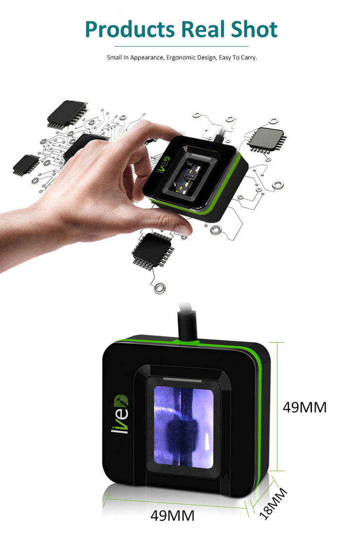 ZKT LIVE20R HIGH PERFORMANCE FINGERPRINT READER SYSTEM SUPPORTED (ANDROID, IOS, WINDOW, LINUX)