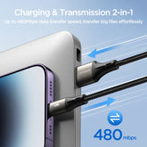 JOYROOM S-A25 LIGHT-SPEED SERIES 3A FAST CHARGING DATA CABLE (USB-A TO TYPE-C) 2M-BLACK