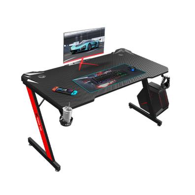 XTRIKE ME DK-02 ERGONOMIC COMPUTER DESK WITH HEADPHONE HOOK AND CUP HOLDER Z-SHAPED LEGS BLACK