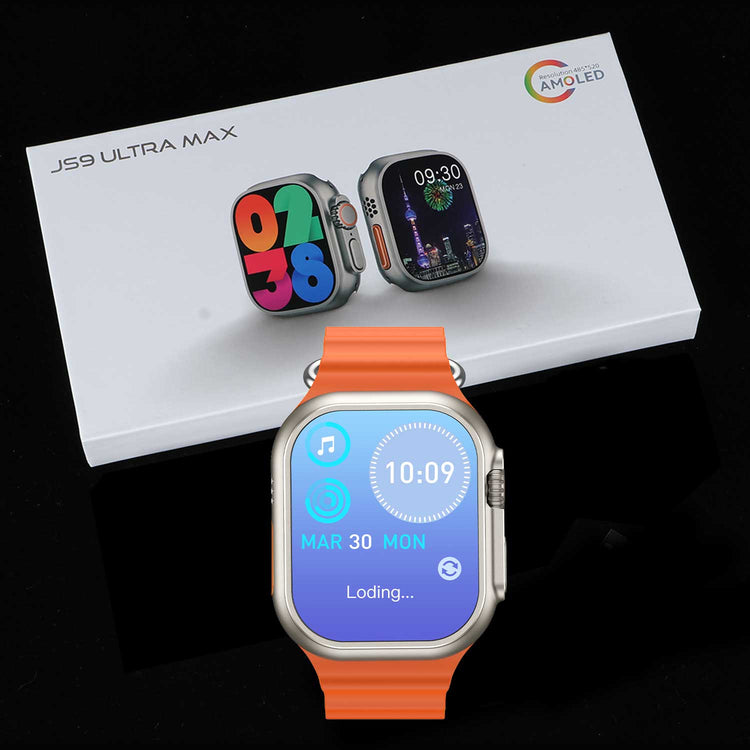 JS9 ULTRA MAX 2.12 Inch Amoled Screen Smart Watch Ultra 49mm Men Series 8 Nfc Wireless Charging Sports Watch WITH Wearfifit Pro APP (Orange)