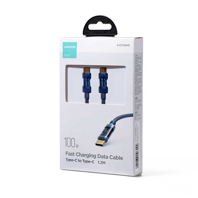 JOYROOM S-CC100A12 Type-C to TYPE-C 100W Data Cable 1.2m Blue