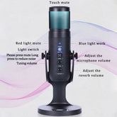 Jmary Mc-pw9 RGB Professional Usb Microphone For Podcasting With Noise Reduction