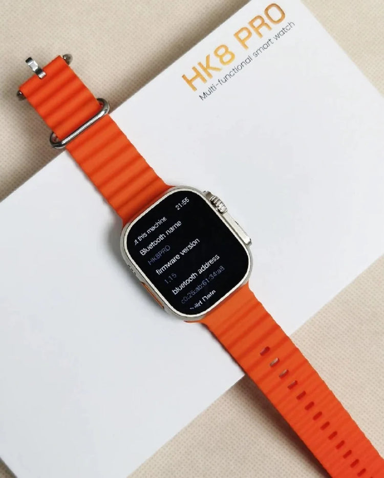 HK8 Pro MAX 2.12 inch AMOLED Screen Smart Watch Ultra 49mm Men Series 8 NFC Wireless Charging Sports Watch WITH Wear Fit Pro APP (Orange)