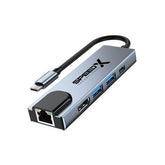 Speedx (sp-tc501) 5 In 1 Multi-port Type C 4k Hdmi Usb 3.0 Converter Good Ic Big Packing