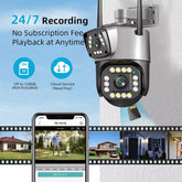 SPEED-X PTZ (SPZ-702) 2 CAMERA LENS WIFI OUTDOOR 4MP COLOR NIGHT VISION WITH V380 PRO APP