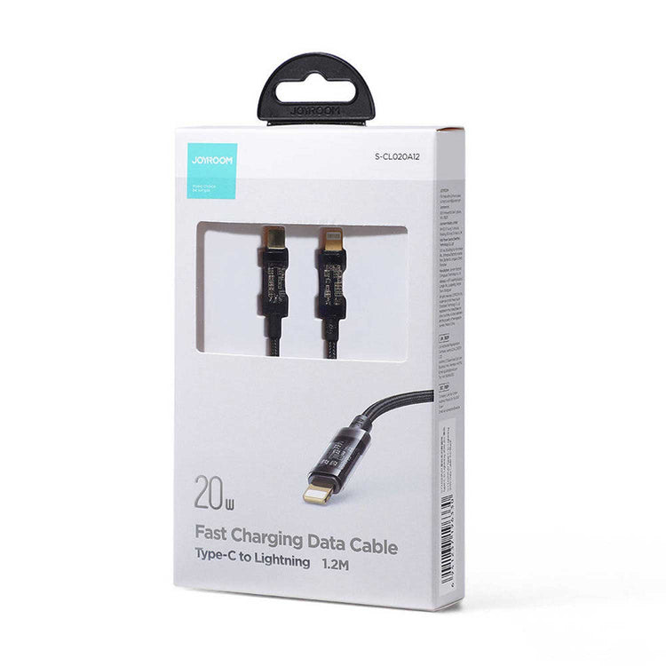 JOYROOM S-CL020A12 Type-C to Lightning 20W Data Cable 1.2m transparent nylon Black