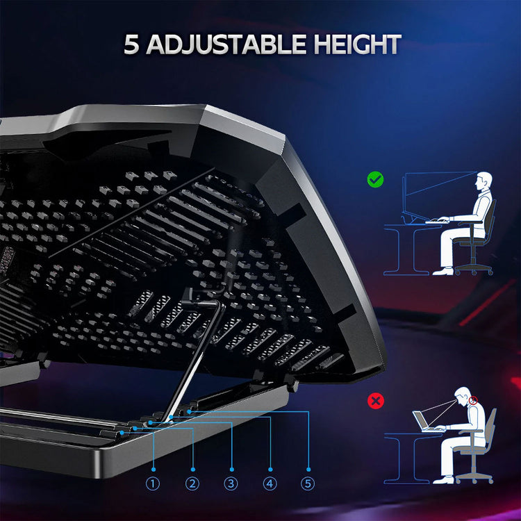 F2 PLUS COOLCOLD GAMING COOLER 3 BIG FANS COOLING PAD FOR 10-15.6