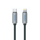 LOGILINK TYPE C TO LIGHTNING NYLON FAST CHARGING DATA CABLE WITH LIGHT 1M (1 YEAR WARRANTY) BLACK