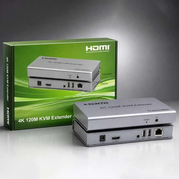 HDMI 4K KVM EXTENDER 120M CAT5E/6 WITH USB, IR & AUDIO