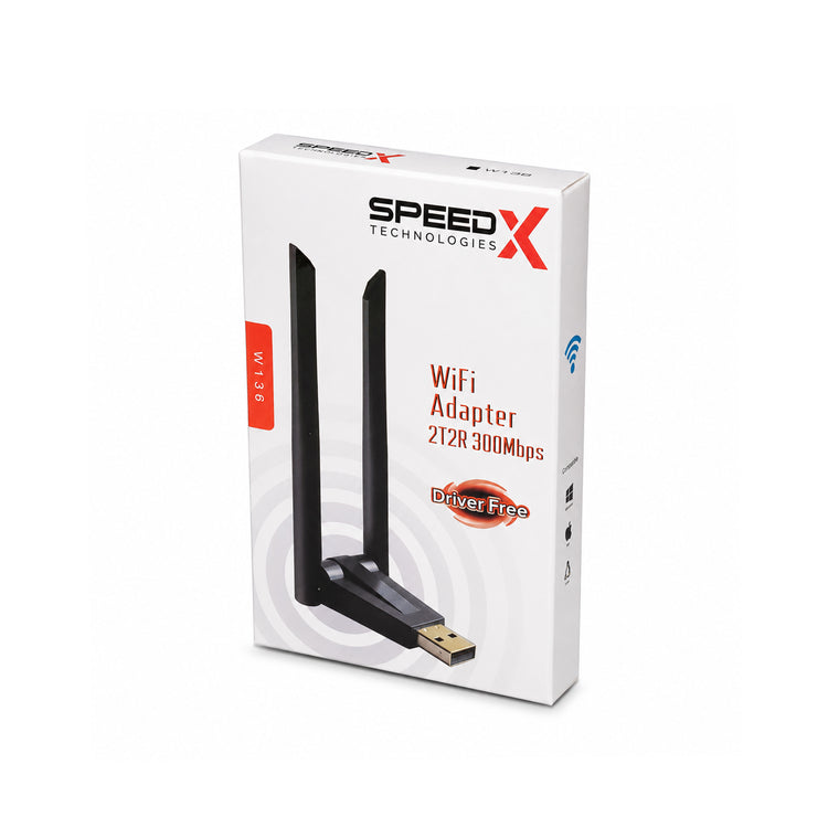 Speed-x Alfa W136 3dbi Rtl 8192 Dual Antena Wifi Usb Adapter 300 Mbps