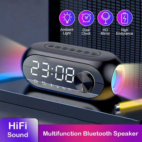 KISONLI LP-2S RGB SPEAKER ALARM CLOCK BLUETOOTH 5.0 TF-CARD FOR MOBILE
