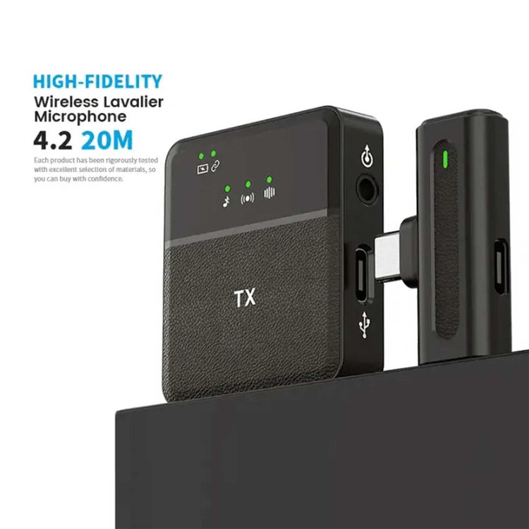 SX8 TYPE-C SINGLE PROFESSIONAL LAVALIER WIRELESS MICROPHONE FOR INTERVIEW, VLOG, LIVE MIC NOISE REDUCTION