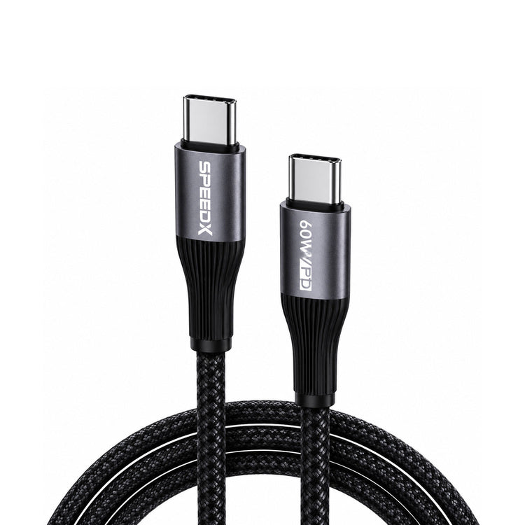 SPEED-X SX-D21C 60W USB-C to USB-C BRAIDED FAST CHARGING CABLE 1M