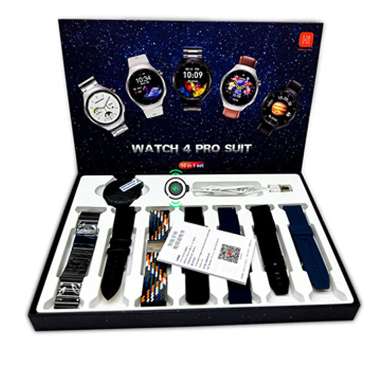 Watch 4 Pro Suit Smartwatch WITH 7 STRAPS High Definition Color Screen Healthy Monitoring Custom Dial WITH HIWATCHPRO APP
