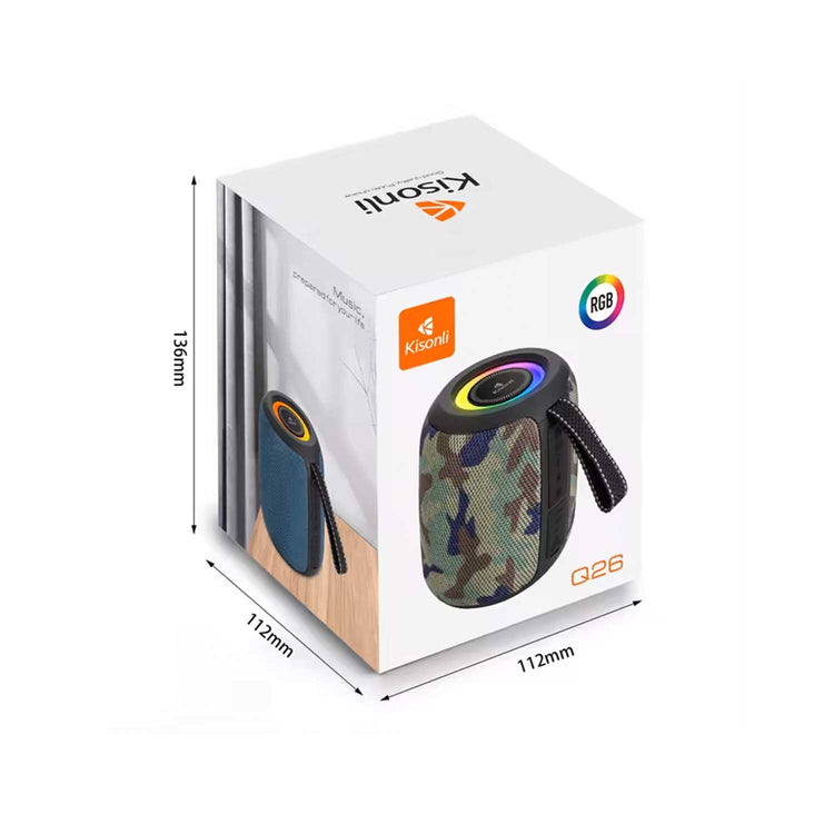KISONLI Q26 10W BT/FM/USB/TF/TWS/RGB BLUETOOTH WITH HORN SMALL SPEAKER