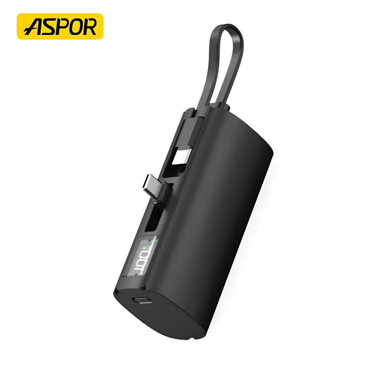 Aspor A352 2 TYPE-C Flexible Portable Mini 5000mAh Power Bank