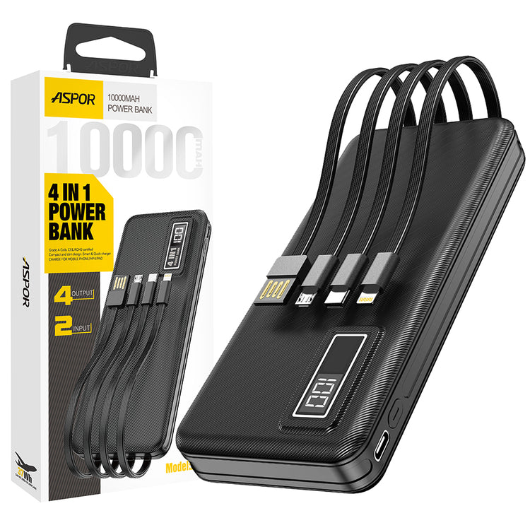 ASPOR A301 4 IN 1 POWER BANK 20000MAH WITH LCD DIGITAL DISPLAY