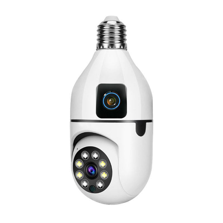 Speed-x Sp-e28-2 Dual Lens Bulb Camera 1080p Wifi Panoramic Night Vision Motion Detection With V380 Pro App