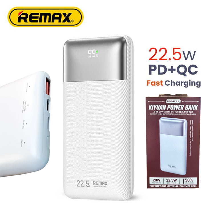 REMAX Kiyuan Series 20W+22.5W PD+QC Fast Charging Power Bank 10000mAh RPP-5 White