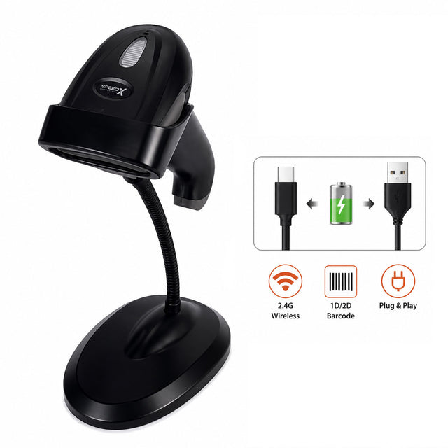 SPEED-X 60D 2D Wirless 2.4Ghz barcode scanner With Stand