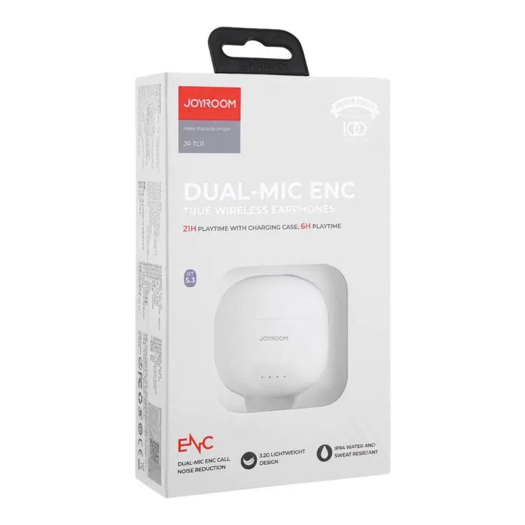 JOYROOM JR-TL11 Dual-Mic ENC True Wireless Earphones White