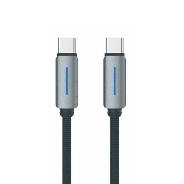 LOGILINK TYPE C TO TYPE C NYLON FAST CHARGING DATA CABLE WITH LIGH1M (1 YEAR WARRANTY) BLACK