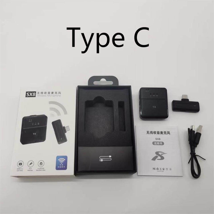 SX8 TYPE-C SINGLE PROFESSIONAL LAVALIER WIRELESS MICROPHONE FOR INTERVIEW, VLOG, LIVE MIC NOISE REDUCTION