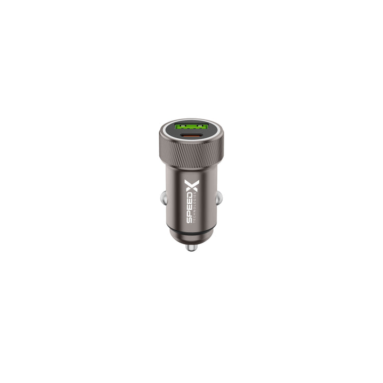 SPEED-X SX-C42 ELITE 48W PD + QC DUAL-PORT ALUMINIUM CAR CHARGER