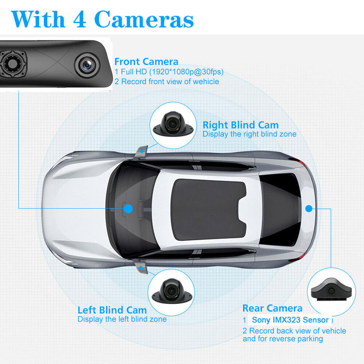 L830 Car Dvr Mirror Dual Camera Front/back 1080p