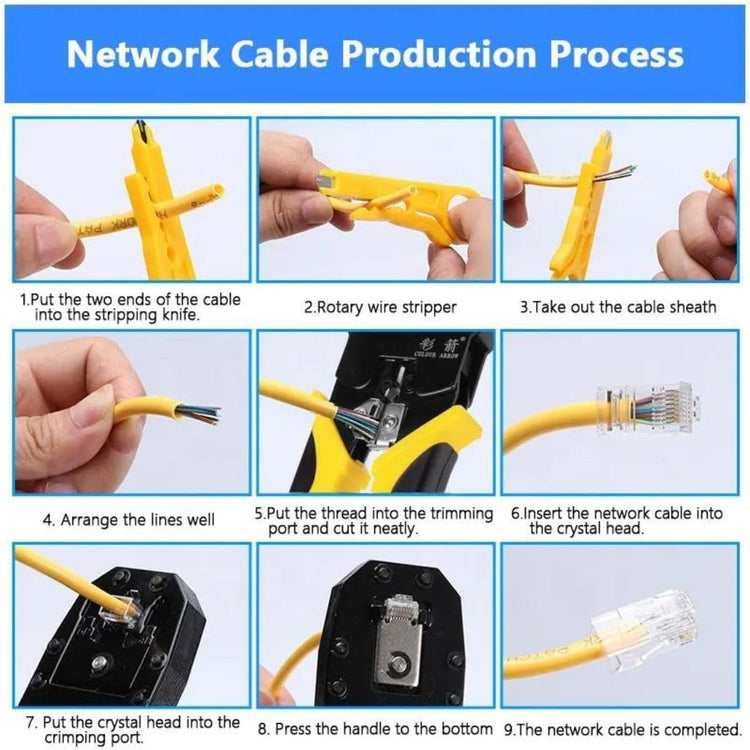 BOSI NETWORK PLUG CRIMPING TOOL 4P/6P/8P CUTTER &amp; STRIPPER