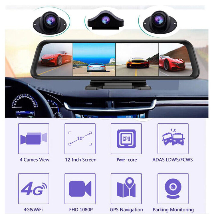 L830 Car Dvr Mirror Dual Camera Front/back 1080p