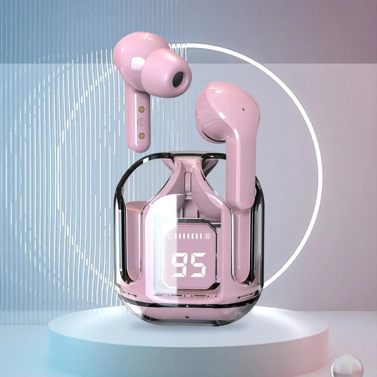 AIR 31 TWS ORIGINAL WITH BIG PACKING TRANSPARENT EARBUDS BLUETOOTH 5.3V Pink