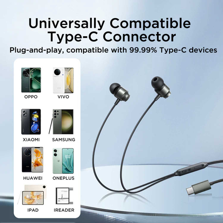 JOYROOM-EC06 TYPE-C Series In-Ear Metal Wired Earbuds Black