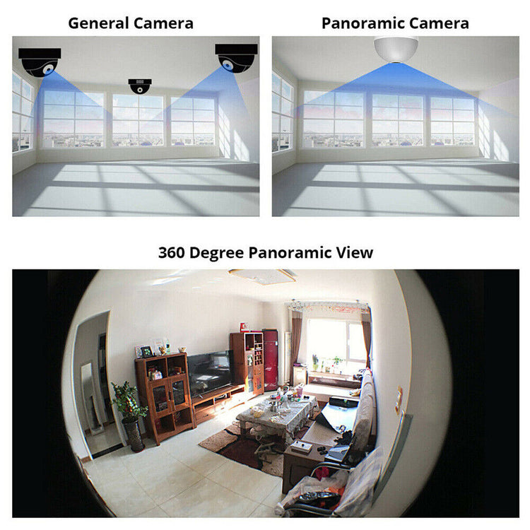 WiFi Flexible Light Bulb Camera 1080P HD Wireless 360 Degree Panoramic Infrared Night Vision WITH V380 APP