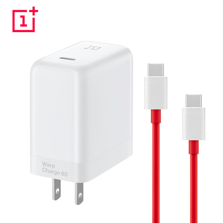 ONEPLUS 65W ORIGINAL SUPER FAST WARP CHARGE  (US PIN) WITH TYPE C TO TYPE C CABLE