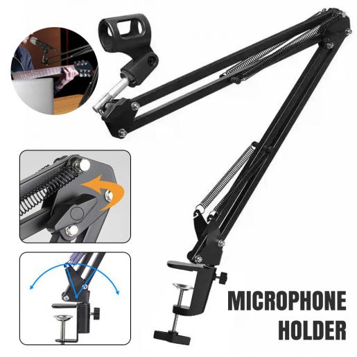 SYGA 35 METAL CANTILEVER MICROPHONE DESKTOP UNIVERSAL CAPACITOR WHEAT STAND (BLACK)