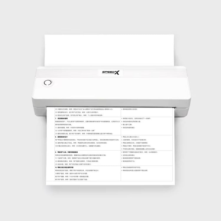SPEED-X SP-A42 (BT+WIFI) A4 Portable Inkless Thermal Printer 10mm/s