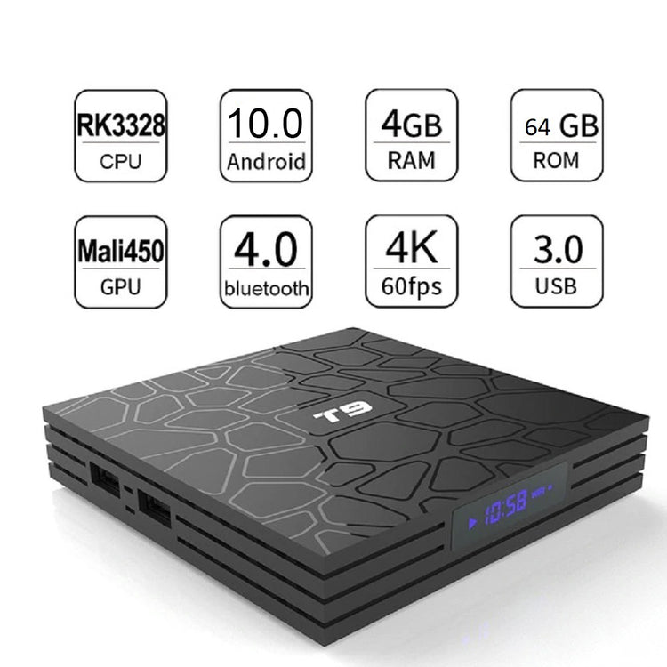 SMART BOX T9 4GB+64GB QUAD CORE 4K ULTA HD 9.0