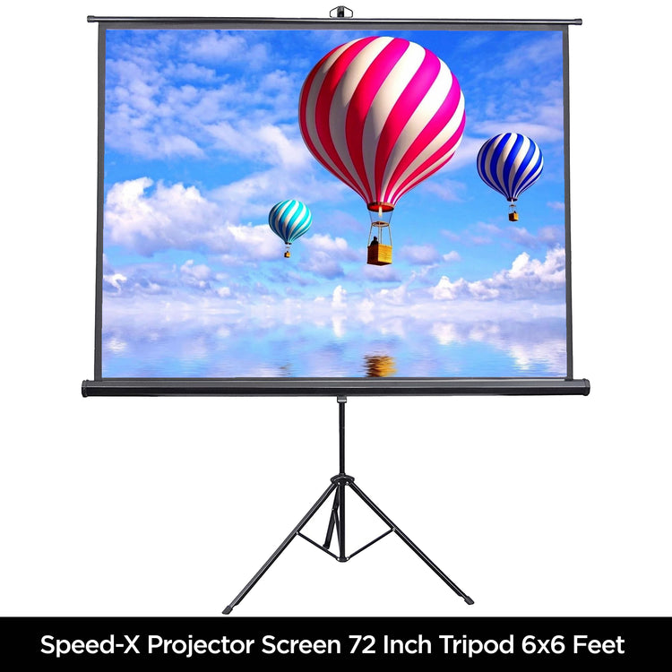Projector Screen 72 inch Tripod Portable 6x6 Feet 1:1MW Speed-X (FINE QUALITY)