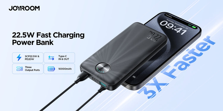 JOYROOM JR-PBF15 22.5W LED Fast Charging Power Bank 10000mAh