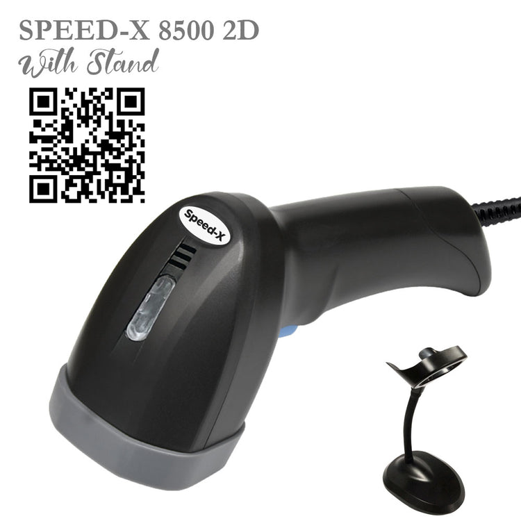 Speed-x 8500 2d Wire Cmos Handheld Barcode Scanner With Stand