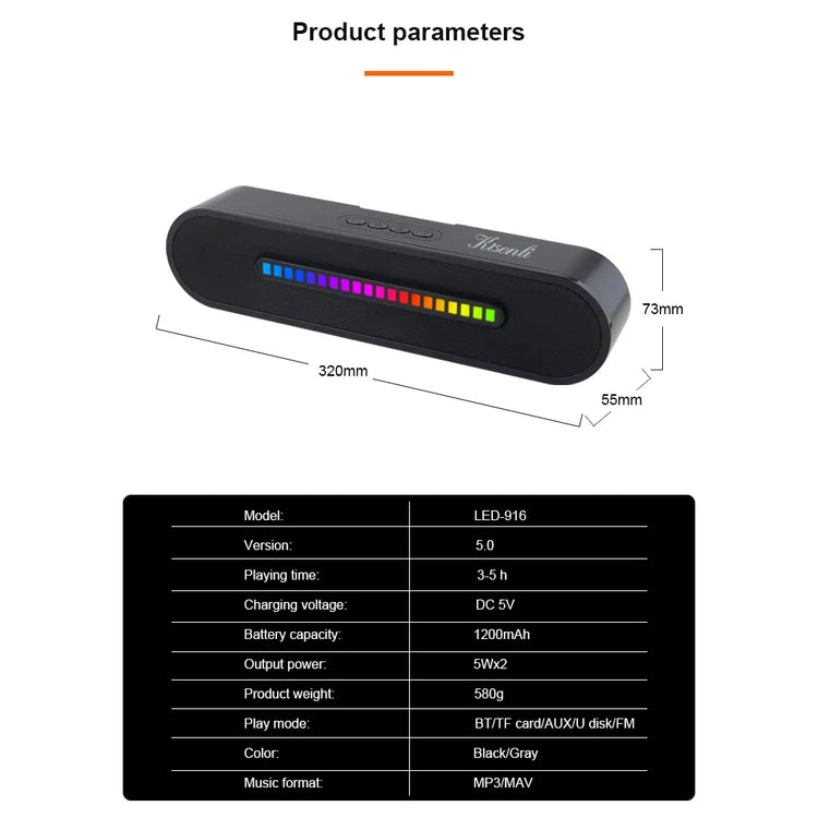 KISONLI WIRELESS BLUETOOTH LONGBAR SPEAKER LED-916