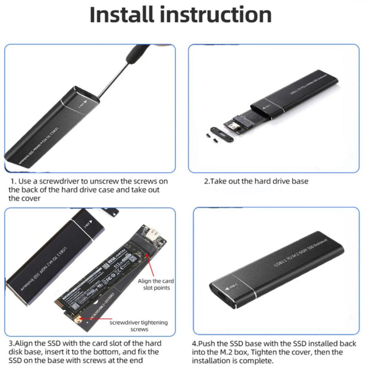 M2 Ssd Enclosure, Usb 3.1 Gen 2 (10 Gbps)
