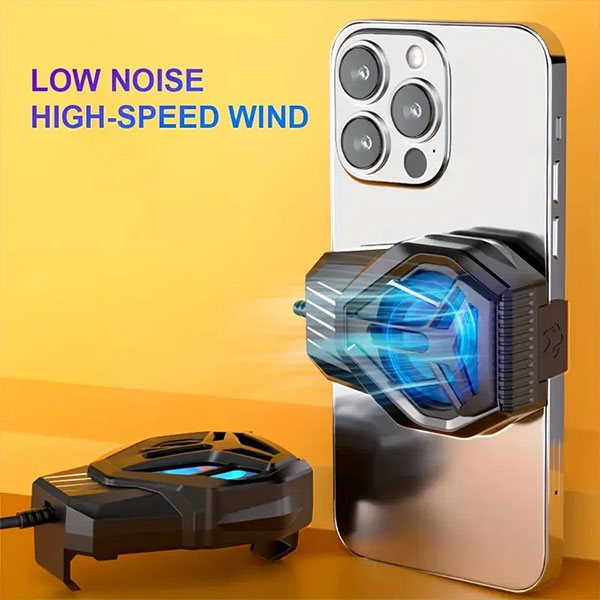 S-72 Portable Mobile Phone Quiet Cooling Fan Heat Diffuser Radiator with Light