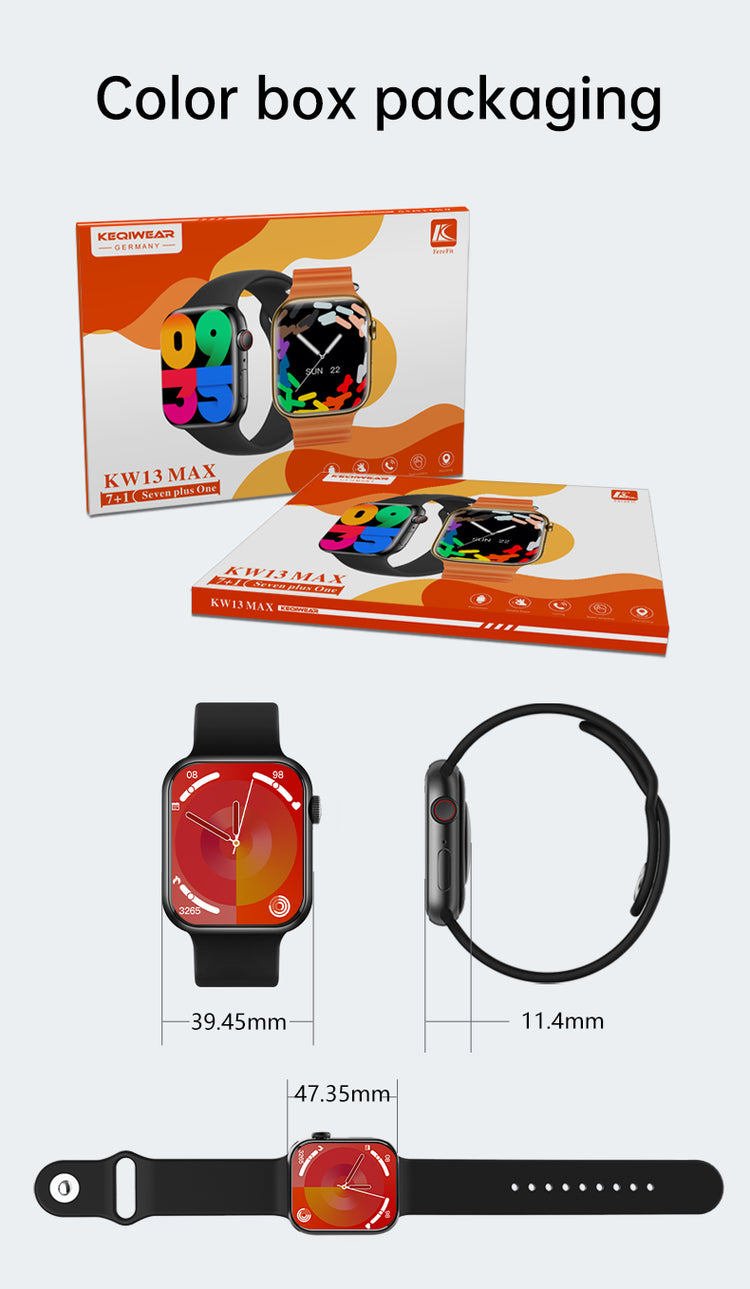 JSS-700 Pro Max Dual Smart Watch With 7 Straps + 1 Silicone Case Bluetooth Call Heart Rate Monitor (Dual Dial BLACK+GOLD) WITH HRYFINE APP