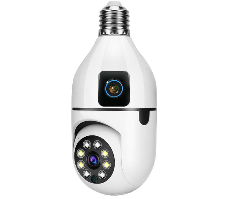 Speed-x Sp-e28-2 Dual Lens Bulb Camera 1080p Wifi Panoramic Night Vision Motion Detection With V380 Pro App