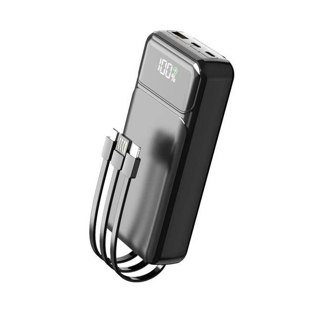 ASPOR A316 20000MAH 22.5W HIGH SPEED BUILT IN CABLE FAST CHARGING POWER BANK BLACK