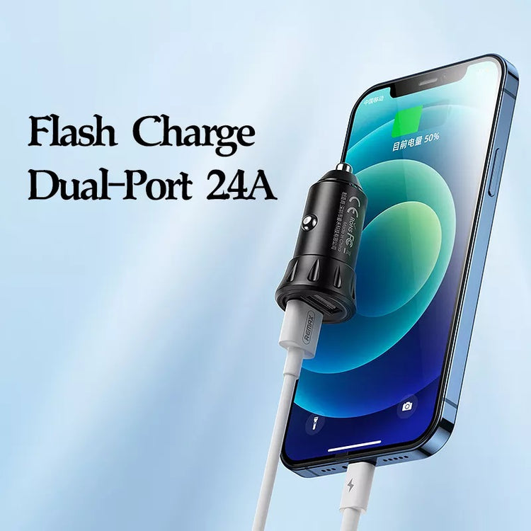 Remax Car Charger Vanguard Series 2usb 2.4a Black Moq:92 (Rcc236)