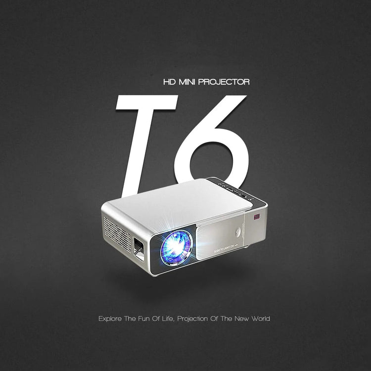 T6 Android 10.0 V WIFI Smart Optional Support 1080p HD LED Portable Projector Silver